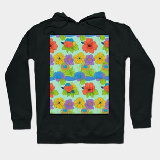 Rainbow Flowers Pattern Hoodie